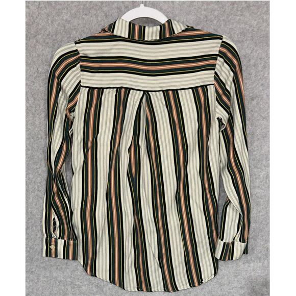 BCBG | XSmall | Wrap Front High‎ Low Tunic Blouse Long Sleeve Collared career - Picture 2 of 6